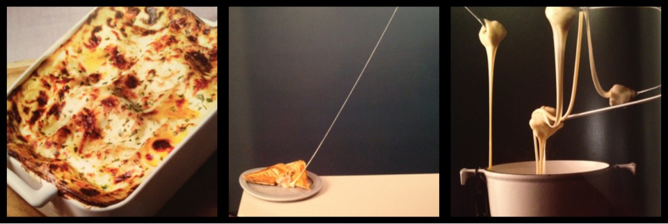 Crab lasagne, Cheese Toastie, Cheese Fondue
