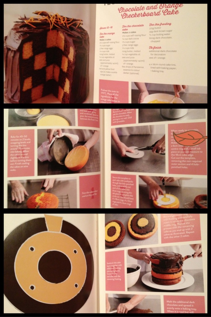Step by step instructions for chocolate orange checkerboard cake